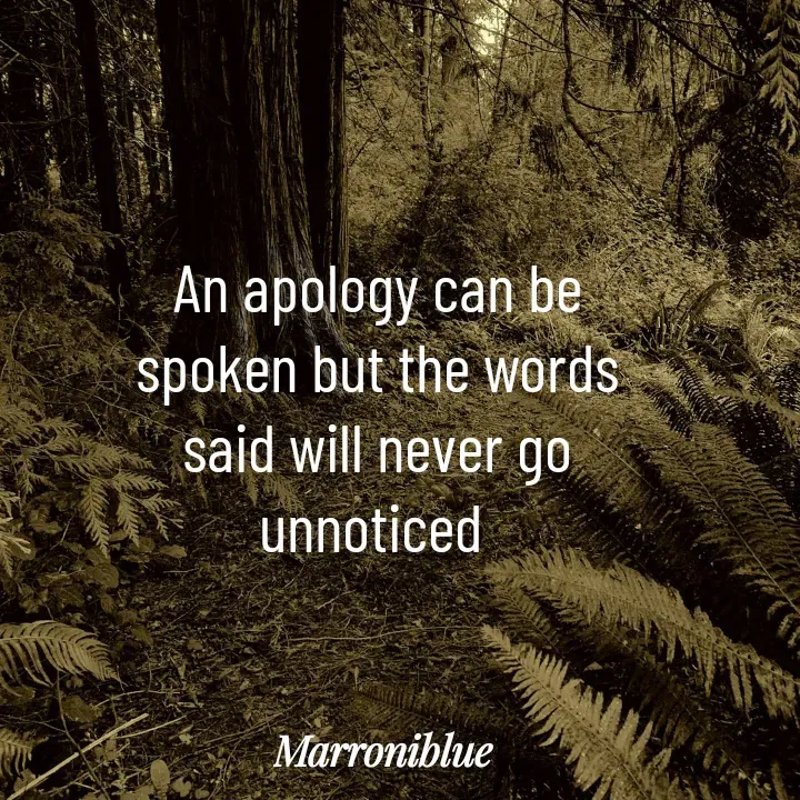 Quote by Marroni Blue - An apology can be spoken but the words said will never go unnoticed  - Made using Quotes Creator App, Post Maker App