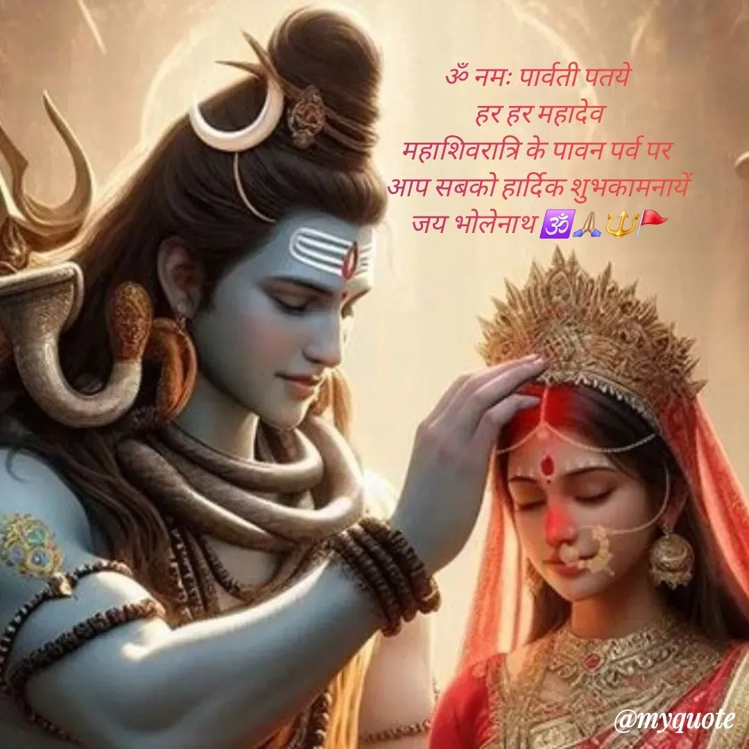 Quote by 🐯🐯 - ॐ नमः पार्वती पतये 
हर हर महादेव
महाशिवरात्रि के पावन पर्व पर 
आप सबको हार्दिक शुभकामनायें 
जय भोलेनाथ 🕉️🙏🏼🔱🚩 - Made using Quotes Creator App, Post Maker App