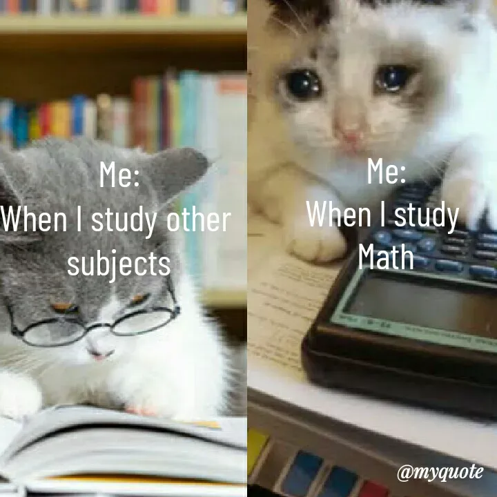 Quote by ~Cherry._.Blossom~ - Me:
When I study other 
subjectsMe:
When I study 
Math - Made using Quotes Creator App, Post Maker App