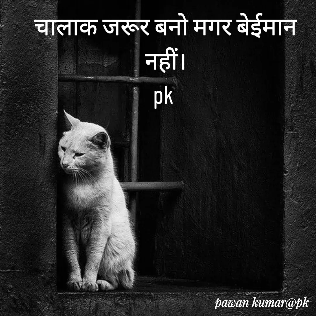 Quote by Pawan Kumar - चालाक जरूर बनो मगर बेईमान नहीं।
pk  - Made using Quotes Creator App, Post Maker App