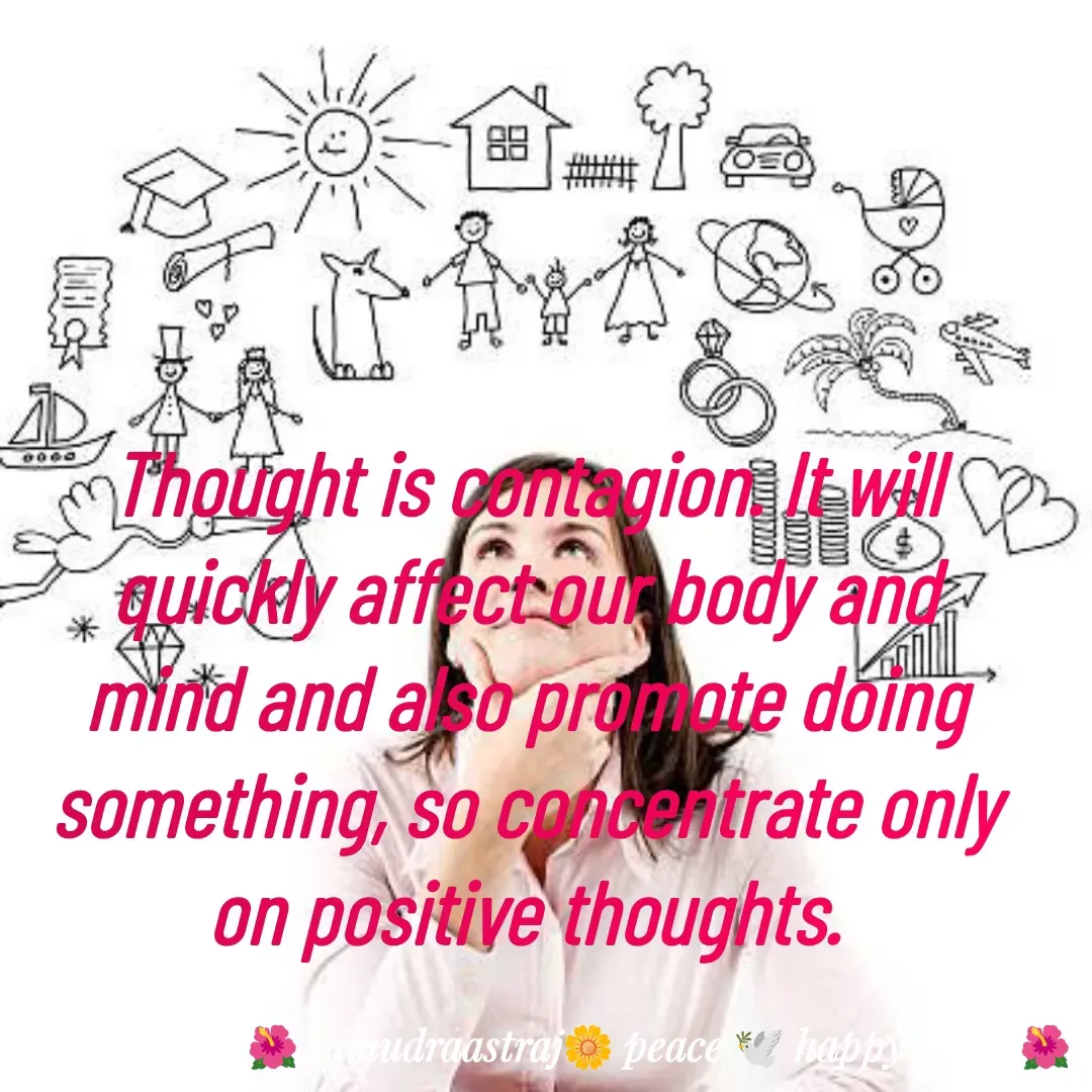 Quote by SAMUDRAASTRARAJINDAZTASXAEL - Thought is contagion. It will quickly affect our body and mind and also promote doing something, so concentrate only on positive thoughts.

 - Made using Quotes Creator App, Post Maker App