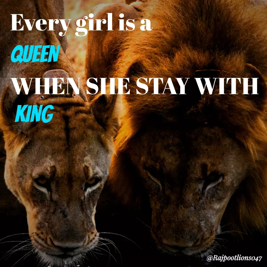 Quote by TALHA ASHFAQ - Every girl is a 
QUEEN
WHEN SHE STAY WITH
 KING - Made using Quotes Creator App, Post Maker App