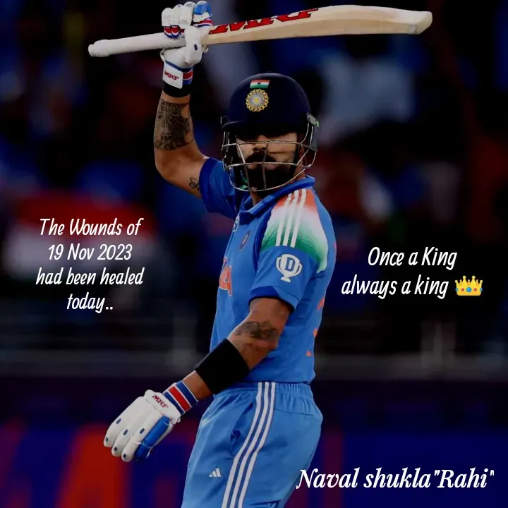 Quote by anjan shayar 🖊️ - The Wounds of 19 Nov 2023 had been healed today..Once a King
always a king 👑 - Made using Quotes Creator App, Post Maker App