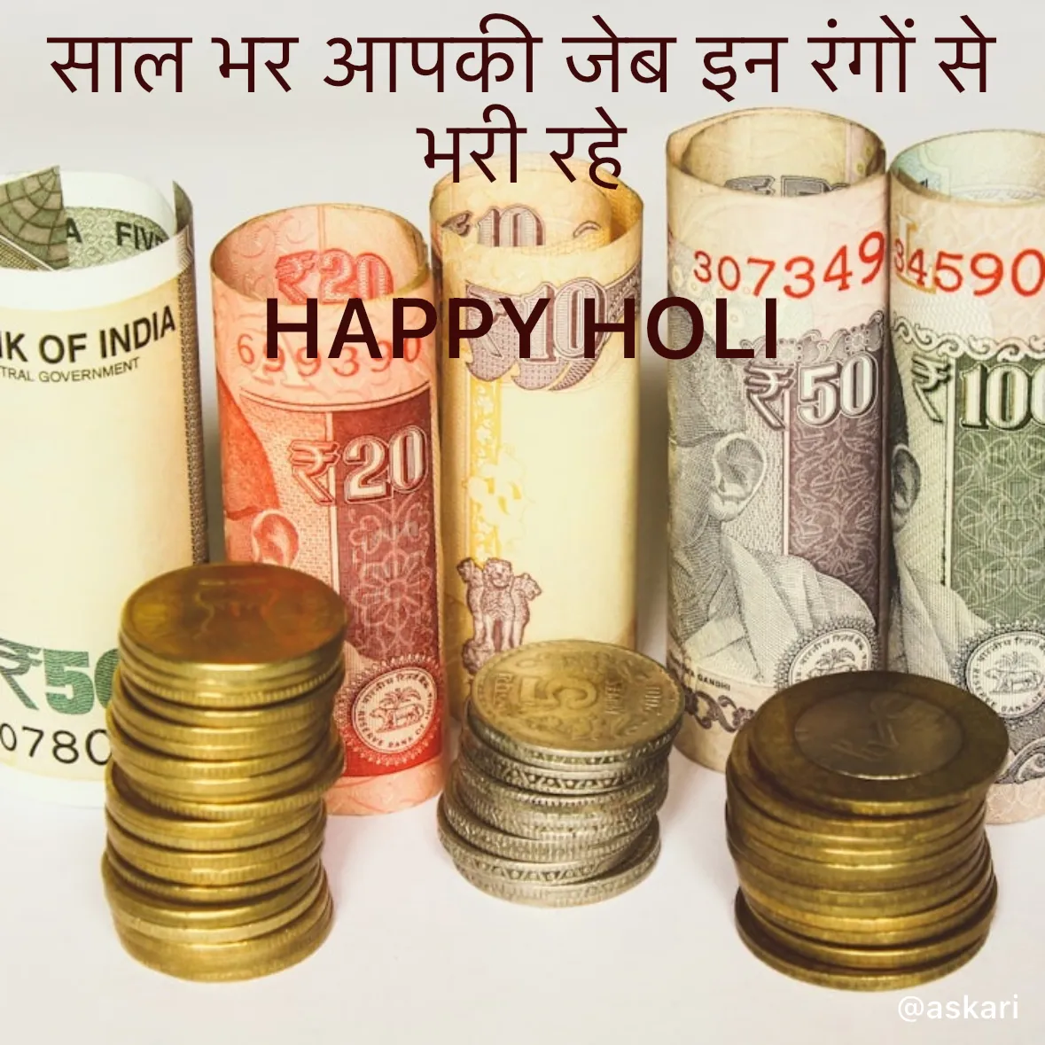 Quote by Naiyer Askari - साल भर आपकी जेब इन रंगों से  
भरी रहे  
 
HAPPY HOLI  - Made using Quotes Creator App, Post Maker App