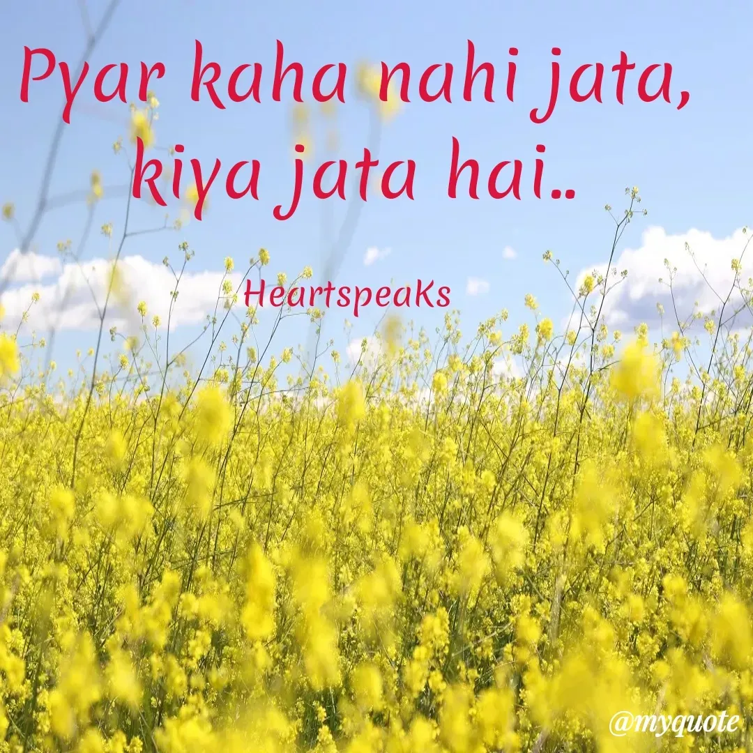 Quote by huma khan - Pyar kaha nahi jata, kiya jata hai..

HeartspeaKs  - Made using Quotes Creator App, Post Maker App