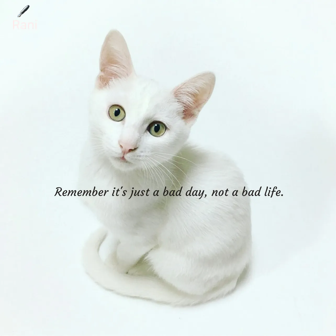 Quote by Rani Tharuni - Remember it's just a bad day, not a bad life. - Made using Quotes Creator App, Post Maker App