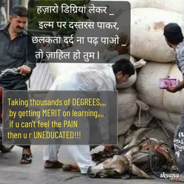 Quote by shyana** - Taking thousands of DEGREES,,,,
 by getting MERIT on learning,,,,
 if u can't feel the PAIN 
then u r UNEDUCATED!!! - Made using Quotes Creator App, Post Maker App