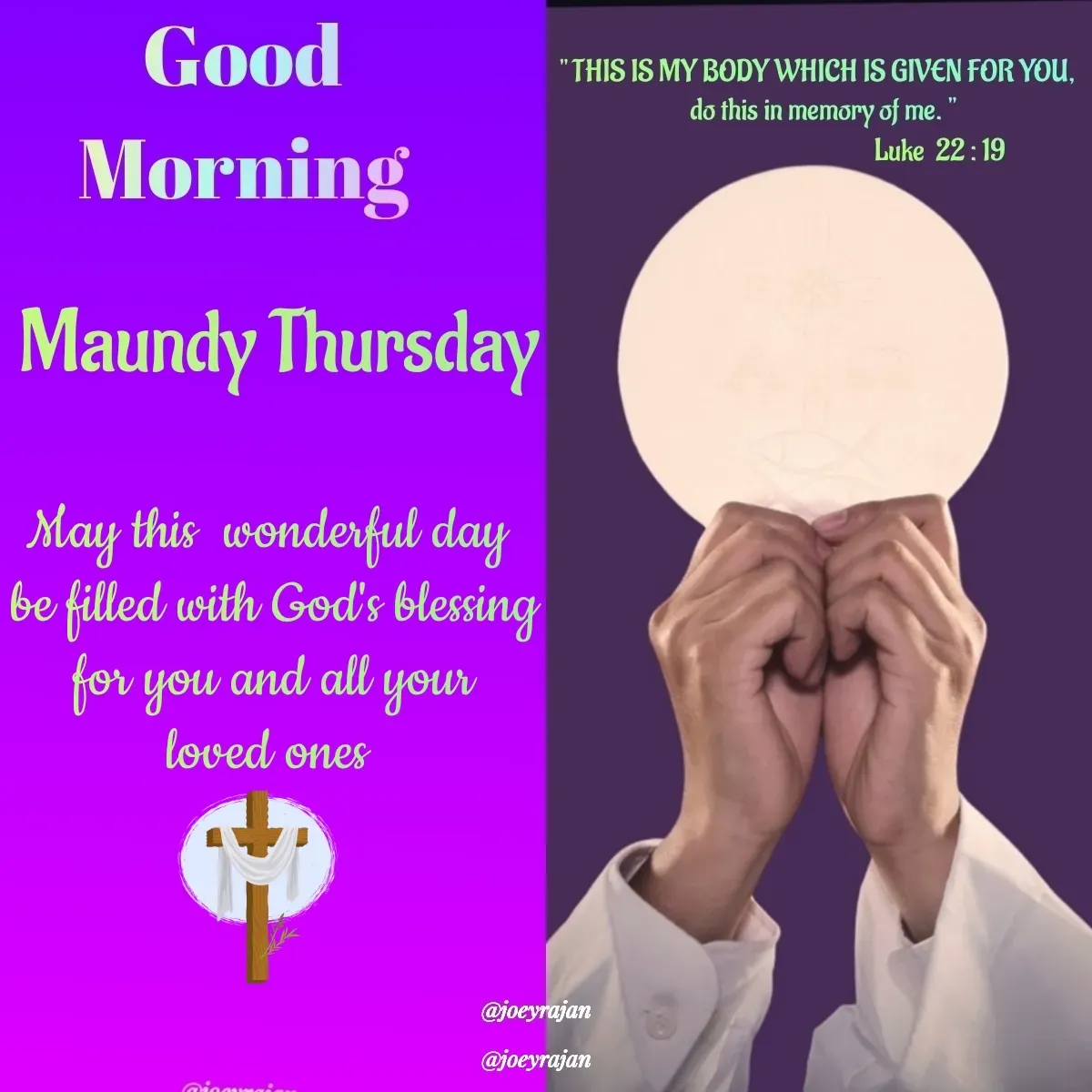 Quote by Joseph Rajan - May this  wonderful day 
be filled with God's blessing
 for you and all your 
loved ones  - Made using Quotes Creator App, Post Maker App