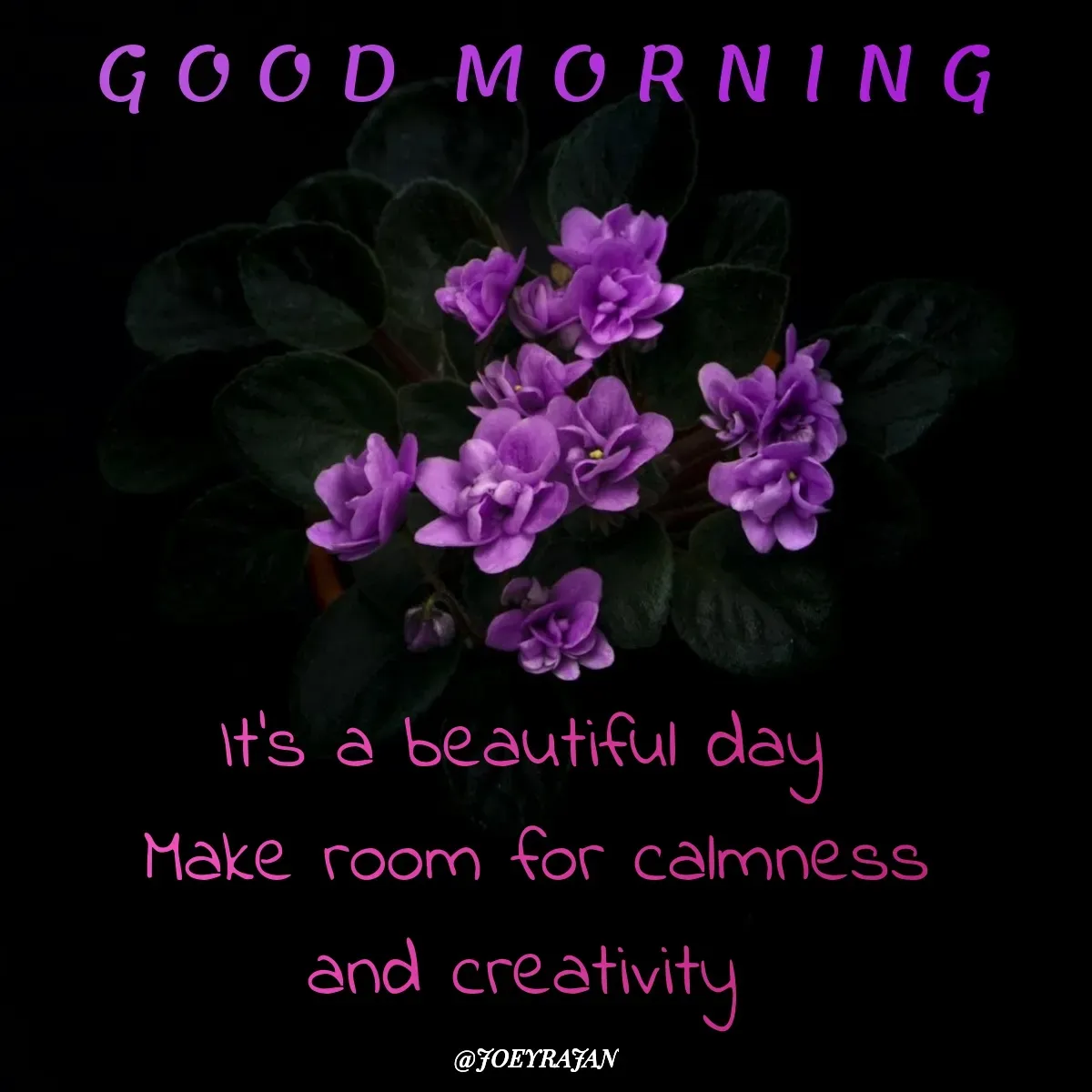 Quote by Joseph Rajan - It's a beautiful day 
Make room for calmness and creativity  - Made using Quotes Creator App, Post Maker App