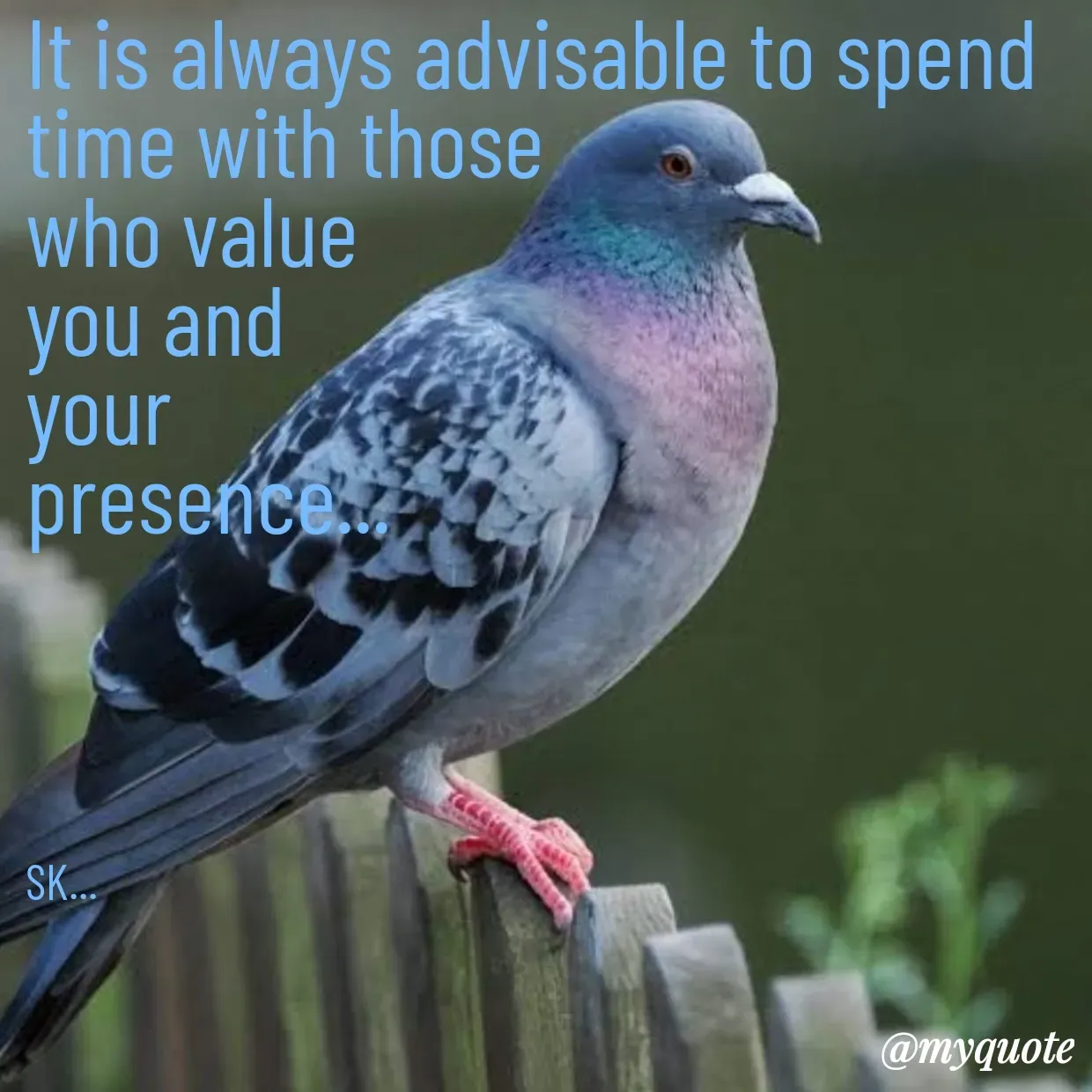 Quote by Surender Kumar - It is always advisable to spend time with those
who value
you and
your
presence...





SK... - Made using Quotes Creator App, Post Maker App