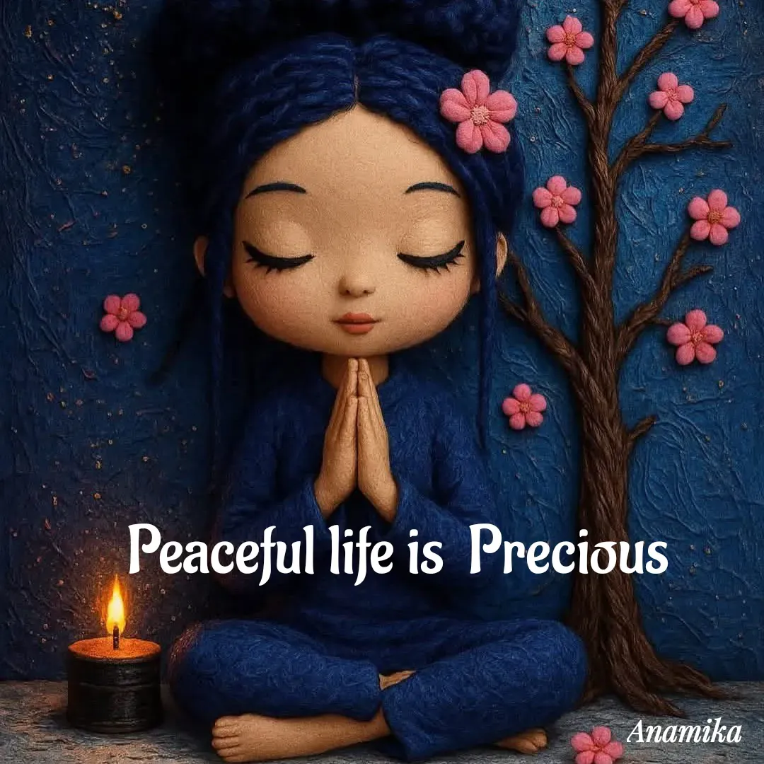 Quote by Anamika Banerjee 💜💜 - Peaceful life is  Precious  - Made using Quotes Creator App, Post Maker App