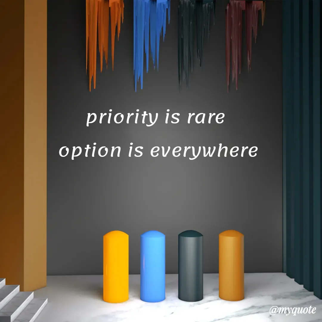 Quote by Sanjana - priority is rare 
option is everywhere - Made using Quotes Creator App, Post Maker App