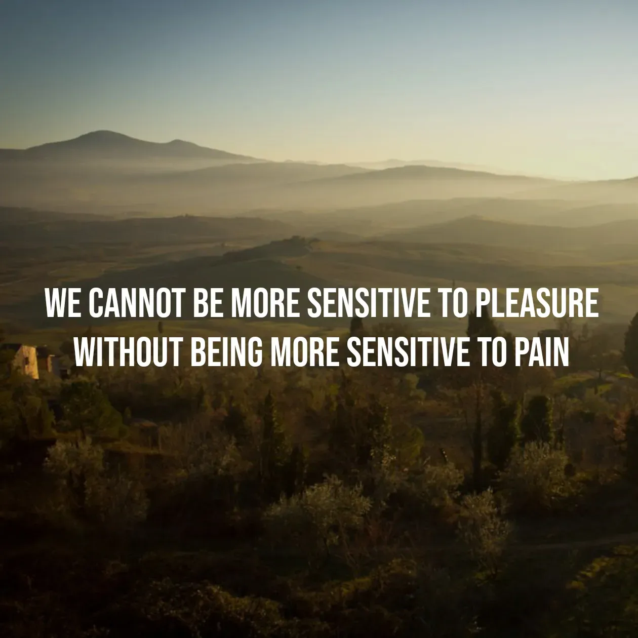 Quote by Pavan G - we cannot be more sensitive to pleasure without being more sensitive to pain - Made using Quotes Creator App, Post Maker App
