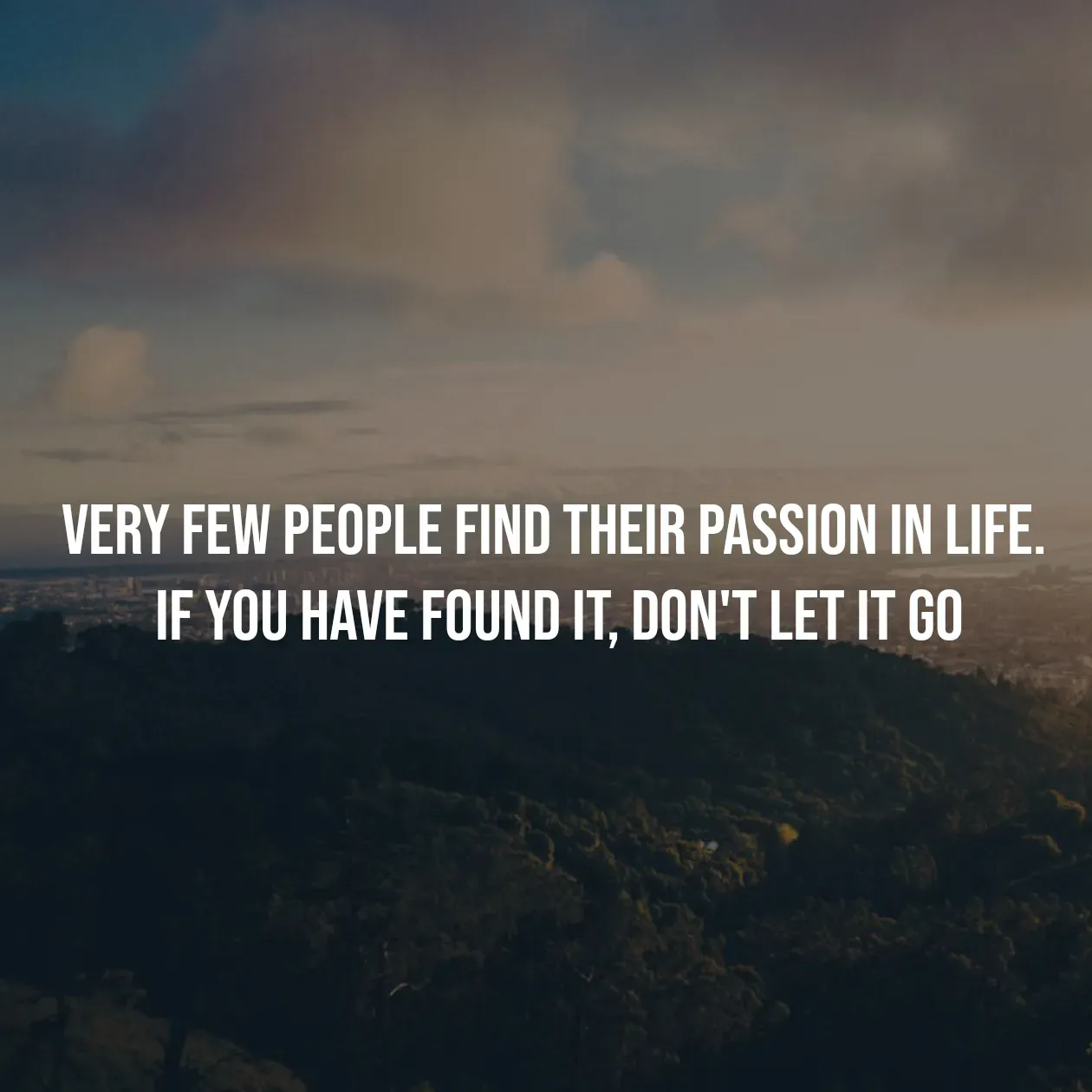 Quote by Pavan G - Very few people find their passion in life. 
If you have found it, don't let it go - Made using Quotes Creator App, Post Maker App