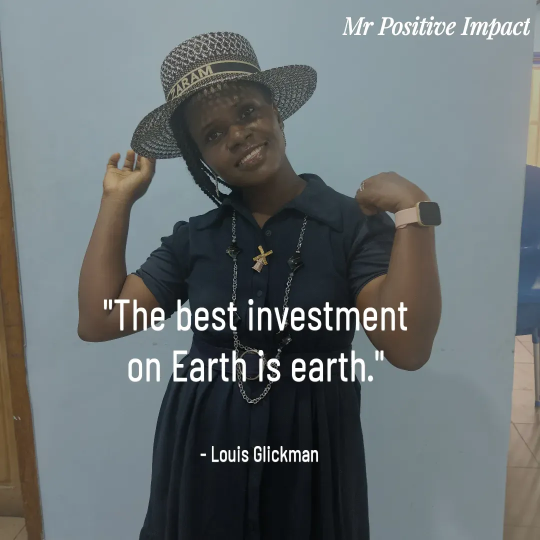 Quote by David Joshua Egbochuo - "The best investment 
on Earth is earth." 


- Louis Glickman - Made using Quotes Creator App, Post Maker App