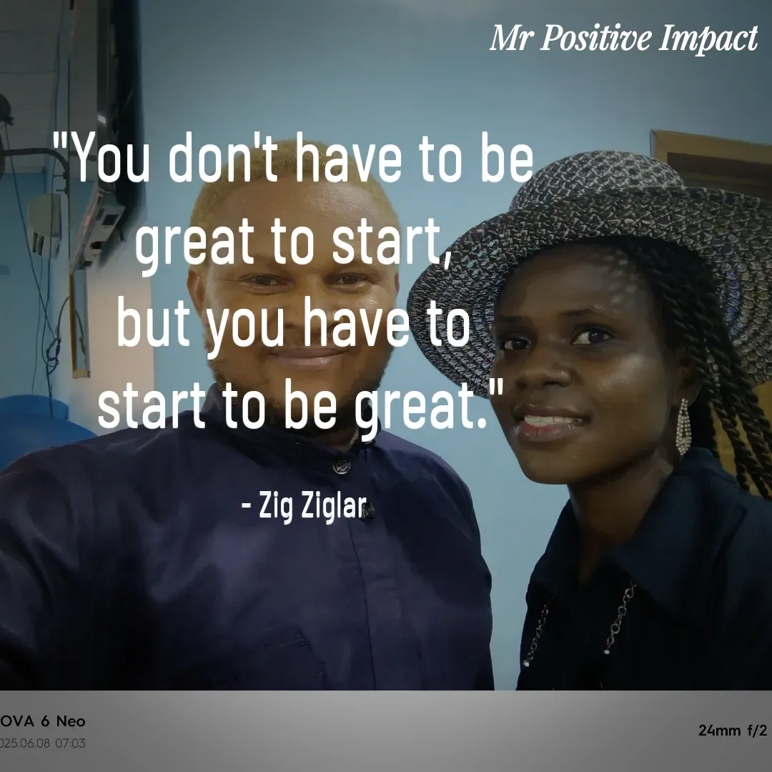 Quote by David Joshua Egbochuo - "You don't have to be 
great to start, 
but you have to 
start to be great."

 - Zig Ziglar - Made using Quotes Creator App, Post Maker App