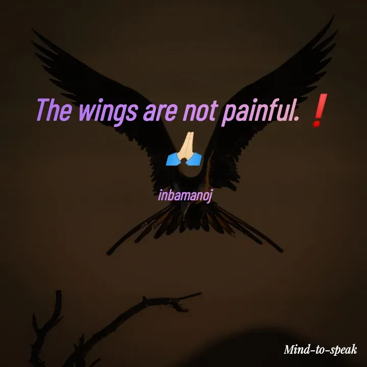 Quote by M.INBA😎☺️❤️ - The wings are not painful.❗
🙏🏻

inbamanoj - Made using Quotes Creator App, Post Maker App